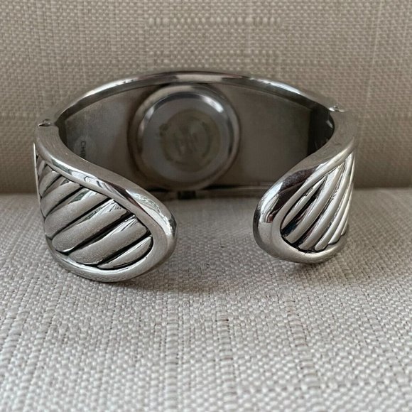 FMD Women Wristwatch Bangle Cuff Band Silver Tone Quartz Analog Watch - Picture 6 of 9